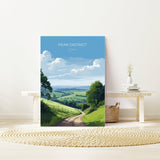 Peak District Print, Travel Poster of Peak District, National Park, England, UK, Peak District Art Gift NQ Media Designs
