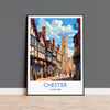 Chester Travel Print, Chester Travel Poster, England, Cheshire Art, Chester Gift, Wall Art Print