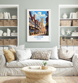 Chester Travel Print, Chester Travel Poster, England, Cheshire Art, Chester Gift, Wall Art Print NQ Media Designs