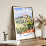 Tuscany Travel Print, Travel Poster of Tuscany, Italy, Tuscany Gift, Travel Watercolour Gift NQ Media Designs