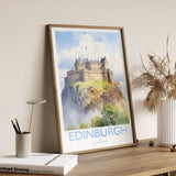 Edinburgh Travel Print, Travel Poster of Edinburgh, Scotland, Edinburgh Gift, Travel Watercolour Gift NQ Media Designs