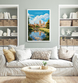 Cambridge Travel Print, Travel Poster of Cambridge, Cambridgeshire, England, Cambridge Art, UK Gift, Wall Art Print NQ Media Designs