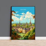 Oxford Travel Poster, Travel Print of Oxford, Oxfordshire, England, Oxford Gift, Oxford University, UK Gift, Wall Art Print NQ Media Designs