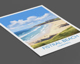 Fistral Beach Travel Poster, Travel Print of Cornwall, England, Cornwall Art, Fistral Beach Gift, Wall Art Print NQ Media Designs