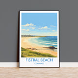 Fistral Beach Print, Travel Poster of Cornwall, England, Cornwall Art, Fistral Beach Gift, Wall Art Print NQ Media Designs
