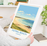 Fistral Beach Print, Travel Poster of Cornwall, England, Cornwall Art, Fistral Beach Gift, Wall Art Print NQ Media Designs