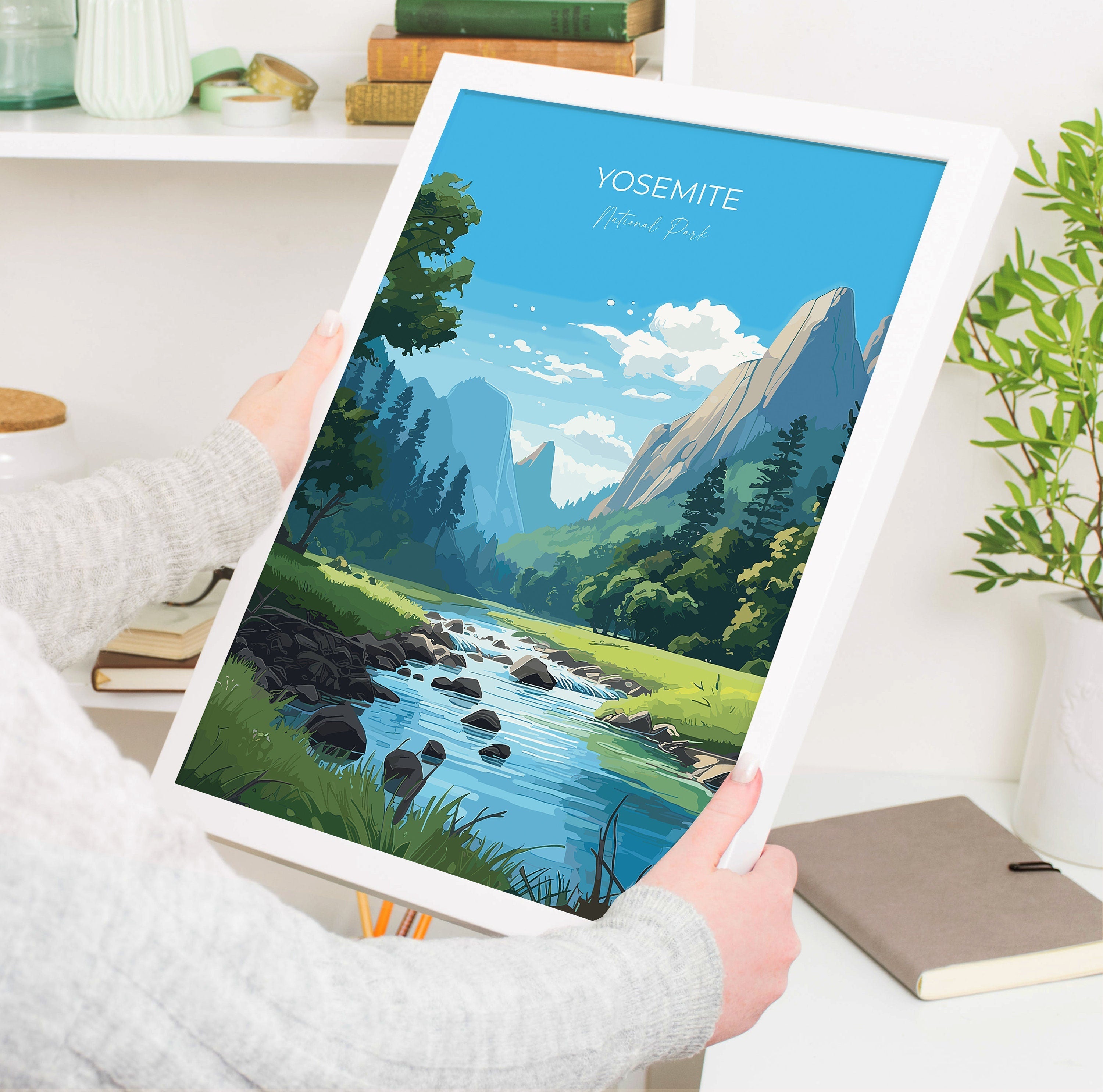 Yosemite Print, Travel Poster of Yosemite, National Park Art, Yosemite National Park Gift, Colorado, USA, Travel Gift NQ Media Designs