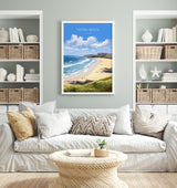 Fistral Beach Print, Travel Poster of Cornwall, England, Cornwall Art, Fistral Beach Gift, Wall Art Print NQ Media Designs