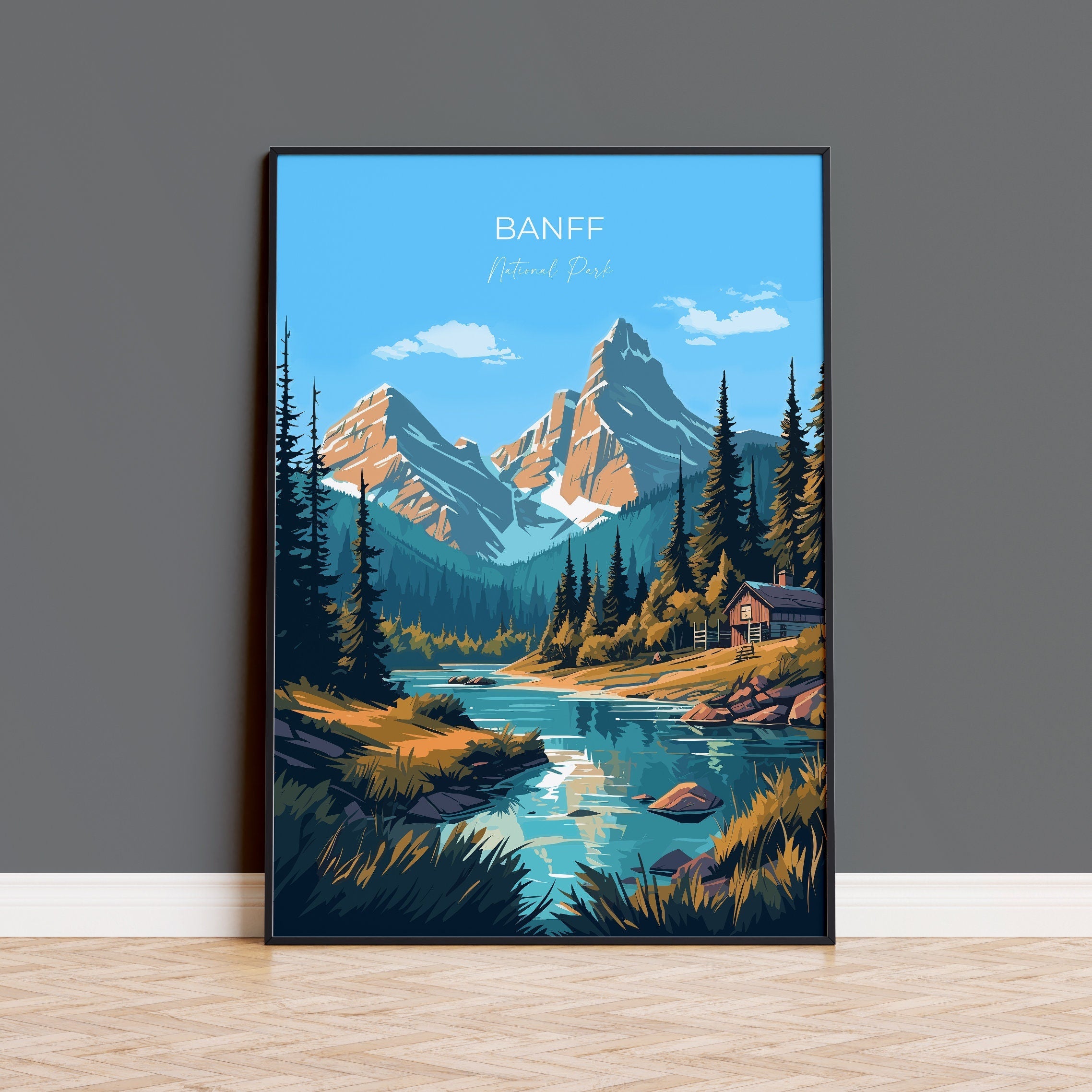 Banff Print, Travel Poster of Banff National Park, Banff National Park Gift, Canada Art, Canada Gift, NQ Media Designs