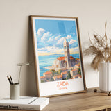 Zada Travel Print, Travel Poster of Zada, Croatia, Zada Art, Croatia Gift, Croatia Wall Art Print NQ Media Designs