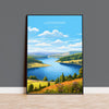 Ladybower Travel Print, Travel Poster of Ladybower, Ladybower Reservoir, Ladybower Art, Peak District Gift, Peak District Wall Art Print NQ Media Designs