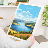 Ladybower Travel Print, Travel Poster of Ladybower, Ladybower Reservoir, Ladybower Art, Peak District Gift, Peak District Wall Art Print NQ Media Designs