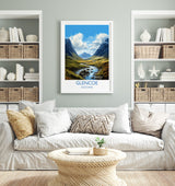 Glencoe Print, Travel Poster of Glencoe, Highlands Gift, Scotland, Highlands Art, Glencoe Gift, Wall Art Print NQ Media Designs