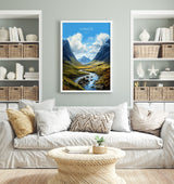 Glencoe Travel Poster, Travel Print of Glencoe, Highlands Gift, Scotland, Highlands Art, Glencoe Gift, Wall Art Print NQ Media Designs