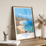 Antalya Travel Print, Travel Poster of Antalya, Turkey Poster, Antalya Gift, Antalya Art, Turkey Art NQ Media Designs