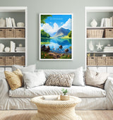 Buttermere Travel Print, Buttermere Travel Poster, England, Cumbria Art, Buttermere Gift, Lake District, Wall Art Print NQ Media Designs