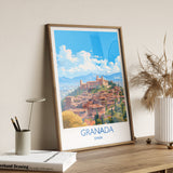 Granada Travel Print, Travel Poster of Granada , Spain Poster, GranadaGift, GranadaArt, Spain Art NQ Media Designs