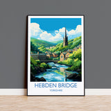 Hebden Bridge Travel Print, Travel Poster of Hebden Bridge, Hebden Bridge, Hebden Bridge Gift, Yorkshire Art, NQ Media Designs
