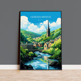 Hebden Bridge Travel Print, Travel Poster of Hebden Bridge, Hebden Bridge, Hebden Bridge Gift, Yorkshire Art, NQ Media Designs