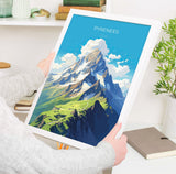 Pyrenees Travel Print, Travel Poster of Pyrenees, Pyrenees Gift, Mountain Art, Pyrenees Gift, Wall Art Print NQ Media Designs