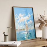 Cowes Sailing Print, Travel Poster of Cowes, Cowes Gift, Cowes Art, Sailing Art, Isle of Wight Gift, NQ Media Designs