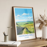 Hadrians Wall Travel Print, Travel Poster of Hadrians Wall , Northumberland, Hadrians Wall Gift, Northumberland Art, NQ Media Designs