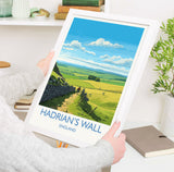Hadrians Wall Travel Print, Travel Poster of Hadrians Wall , Northumberland, Hadrians Wall Gift, Northumberland Art, NQ Media Designs