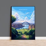 Newcastle Travel Poster, Travel Print of Newcastle , Tyne and Wear, Newcastle Gift, Newcastle Art, Tyne and Wear Poster NQ Media Designs