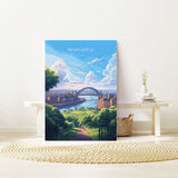 Newcastle Travel Poster, Travel Print of Newcastle , Tyne and Wear, Newcastle Gift, Newcastle Art, Tyne and Wear Poster NQ Media Designs