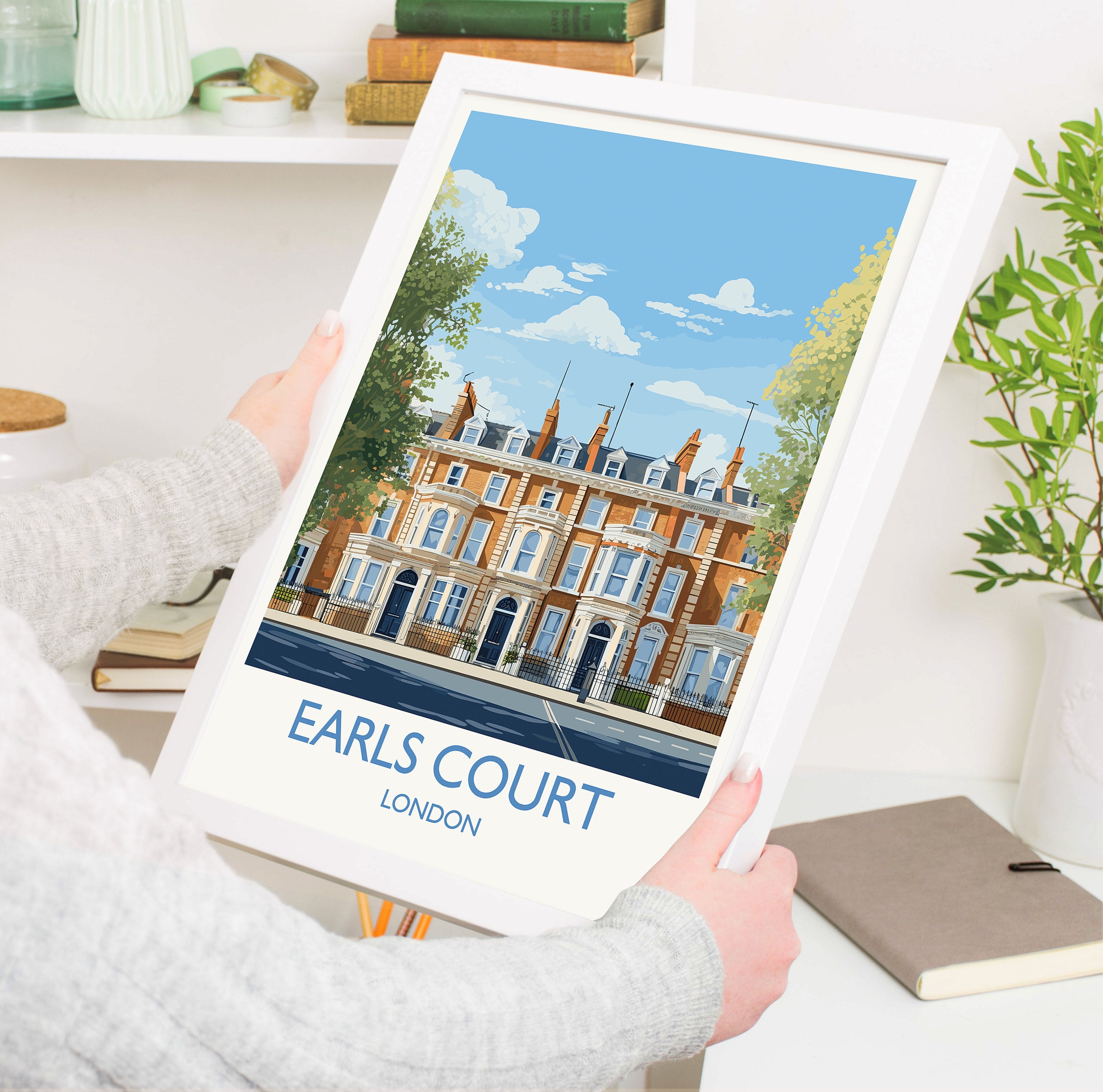 Earls Court Travel Poster, Travel Print of Earls Court, London Poster, Earls CourtGift, Earls Court Art, London Art UK Travel Gift NQ Media Designs