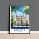 Richmond Travel Poster, Travel Print of Richmond, London Poster, Richmond Gift, Richmond Art, London Art UK Travel Gift NQ Media Designs