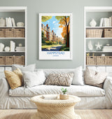 Hampstead Travel Print, Travel Poster of Hampstead, London Poster, Hampstead Gift, Hampstead Art, London Art UK Travel Gift NQ Media Designs