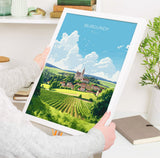 Burgundy Print, Travel Poster of Burgundy, Wine Region, Burgundy Gift, France Art, Europe, Travel Gift NQ Media Designs