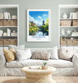 Manchester Travel Print, Travel Poster of Manchester, Lancashire, Manchester Gift, Manchester Art, Lancashire Poster NQ Media Designs