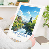 Manchester Travel Print, Travel Poster of Manchester, Lancashire, Manchester Gift, Manchester Art, Lancashire Poster NQ Media Designs