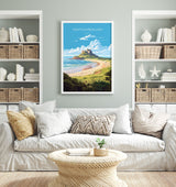 Northumberland Travel Poster, Travel Print of Northumberland Coast, England, Northumberland Art, Bamburgh Castle Gift, Wall Art Print NQ Media Designs