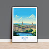 Bath Travel Poster, Travel Print of Bath, England, Cotswolds Art, Bath Gift, Wall Art Print