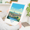 Bath Travel Poster, Travel Print of Bath, England, Cotswolds Art, Bath Gift, Wall Art Print