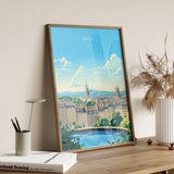 Bath Travel Print, Travel Poster of Bath, England, Cotswolds Art, Bath Gift, Wall Art Print NQ Media Designs