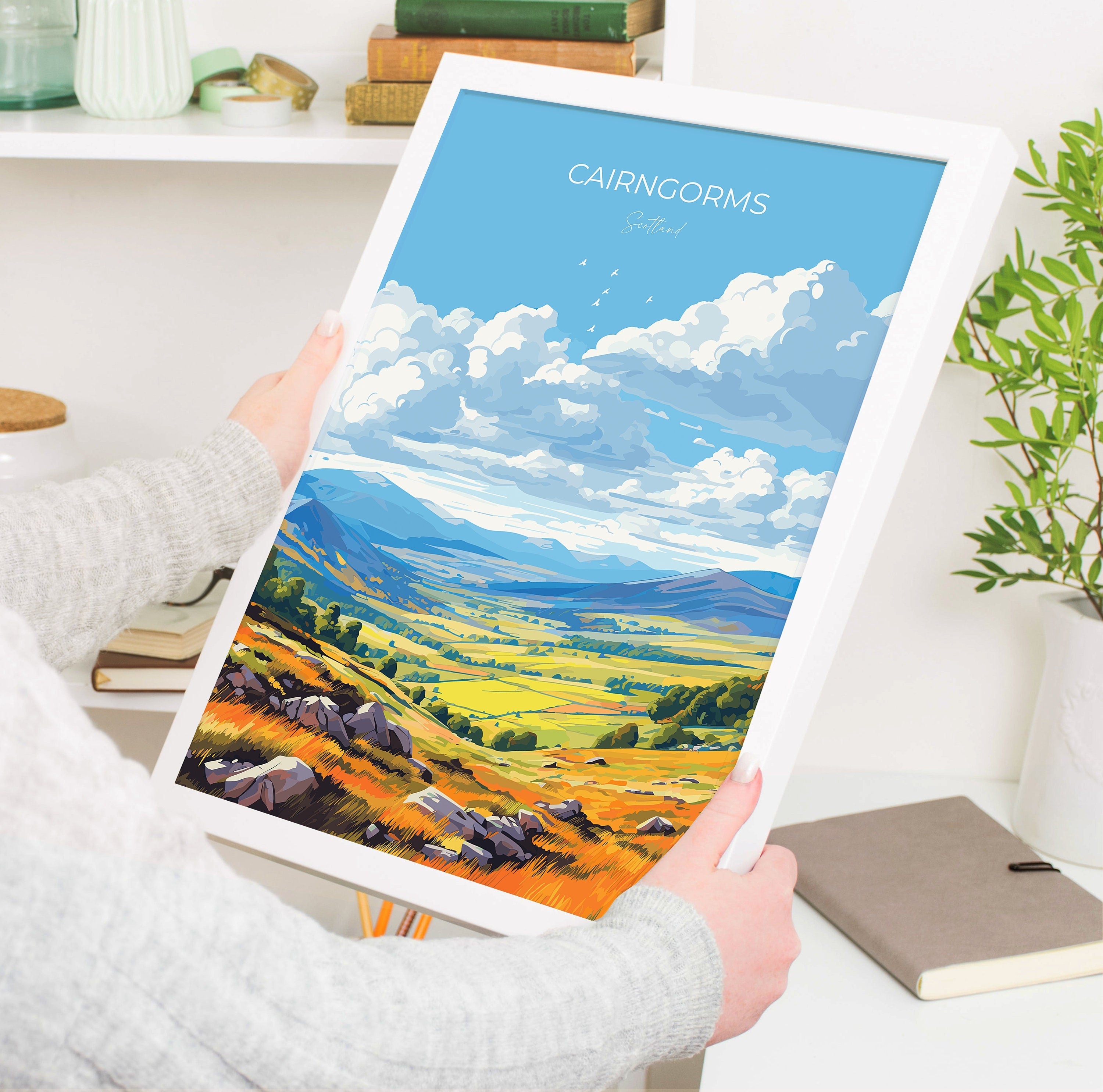Cairngorms Travel Poster, Travel Print of Cairngorms , Scotland Gift, Cairngorms Art Gift, Scottish Highlands NQ Media Designs