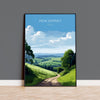 Peak District Print, Travel Poster of Peak District, National Park, England, UK, Peak District Art Gift NQ Media Designs