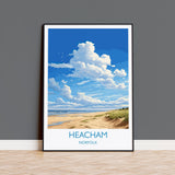 Heacham Beach Travel Print, Travel Poster of Heacham, Norfolk Gift, England, Norfolk Art, Heacham Beach Gift, Wall Art Print NQ Media Designs