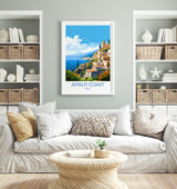 Amalfi Coast Travel Print, Travel Poster of Amalfi Coast, Italy Poster, Amalfi Coast Gift, Sorrento Art, Italy Art Travel Gift NQ Media Designs