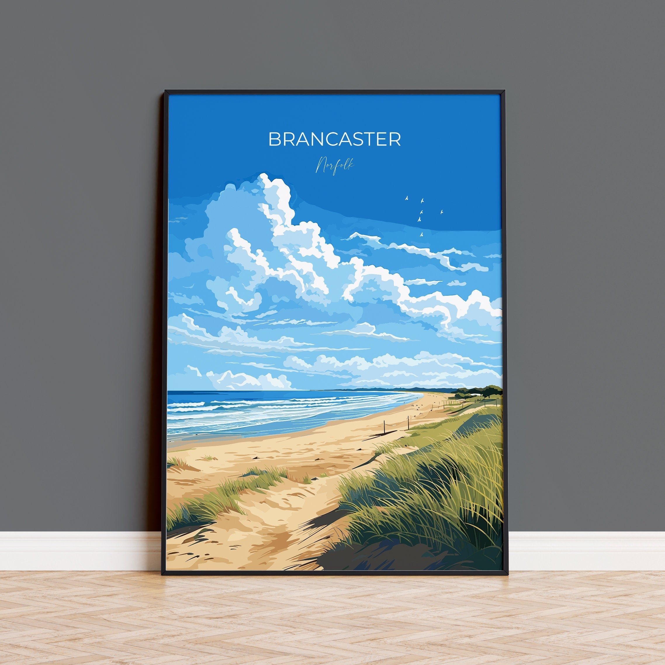 Brancaster Beach Poster, Travel Print of Brancaster, Norfolk Gift, England, Norfolk Art, Brancaster Beach Gift, Wall Art Print NQ Media Designs