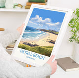 Fistral Beach Travel Poster, Travel Print of Cornwall, England, Cornwall Art, Fistral Beach Gift, Wall Art Print NQ Media Designs