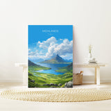 Highlands Print, Travel Poster of Highlands, Highlands Gift, Scotland, Highlands Art, Glencoe Gift, Wall Art Print NQ Media Designs
