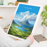Highlands Print, Travel Poster of Highlands, Highlands Gift, Scotland, Highlands Art, Glencoe Gift, Wall Art Print NQ Media Designs