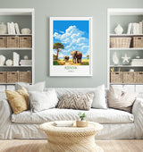 Kenya Travel Poster, Travel Print of Kenya, Kenya Gift, Africa, Africa Art Gift, Wall Art Print NQ Media Designs