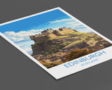 Edinburgh Travel Poster, Travel Print of Edinburgh, Scotland, Edinburgh Castle Art, Edinburgh Gift, Wall Art Print NQ Media Designs