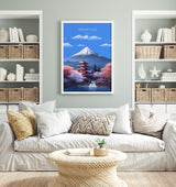 Mount Fuji Print, Travel Poster of Mount Fuji, Japan Art gift, Mount Fuji Art, Travel Gift NQ Media Designs